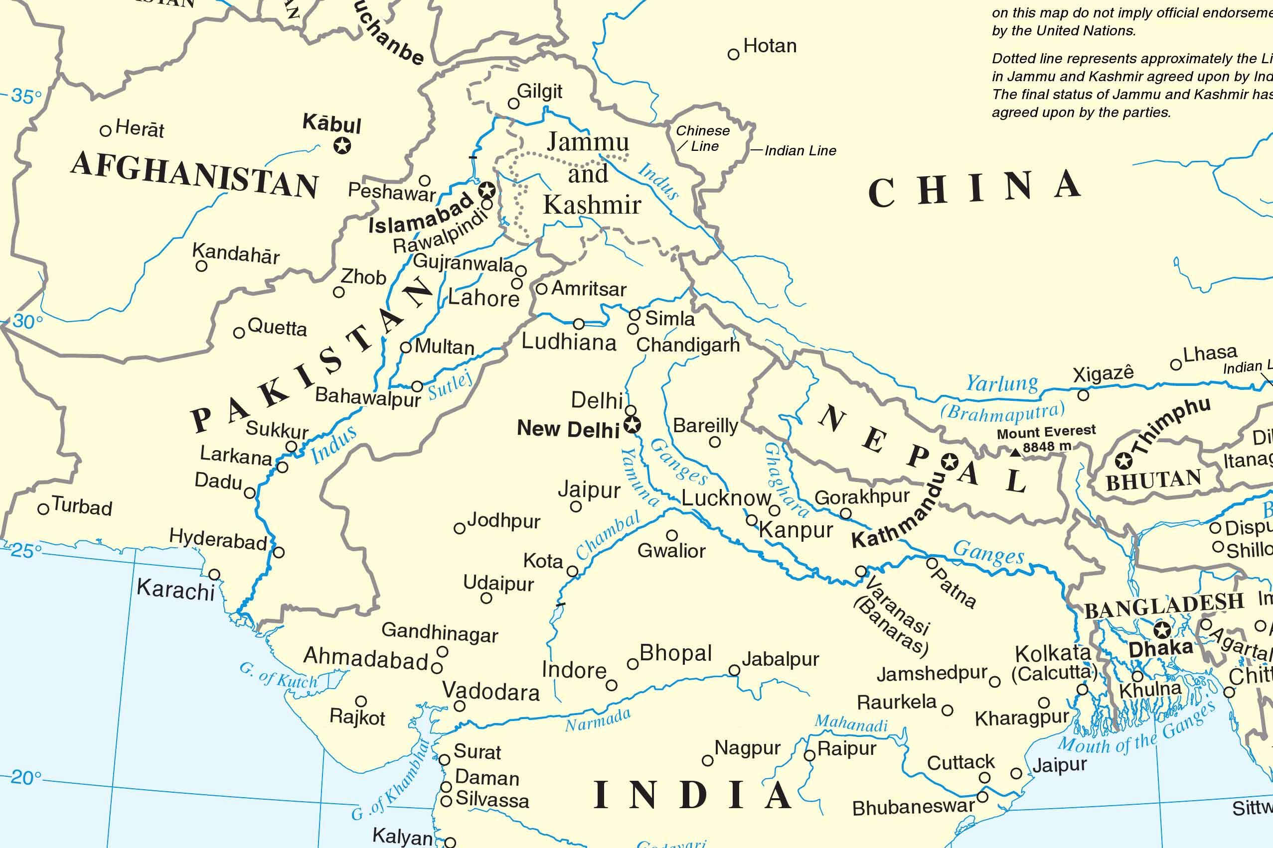 a map of South Asia