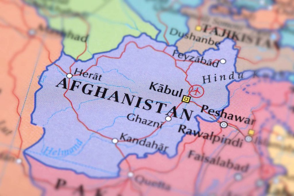 Map of Afghanistan.