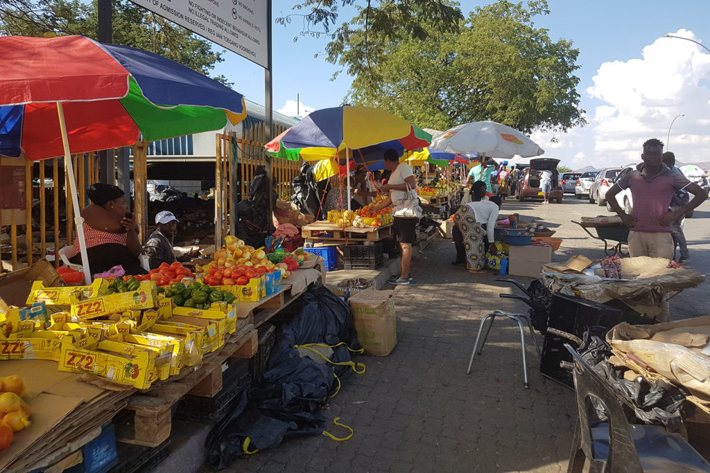 Food vendors on a street in Windhoek