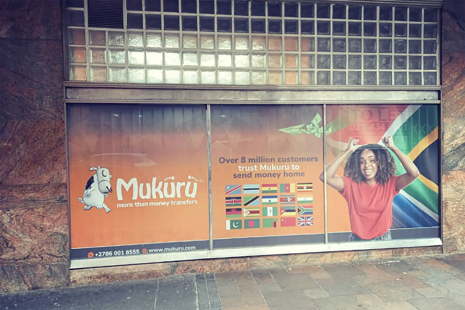 Photo of the Mukuru logo in a window