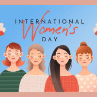 Drawing of six diverse women for International Women's Day
