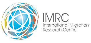 IMRC logo (Swirls of colours in the shape of a globe).